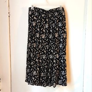 Daisy floral print knee-length skirt